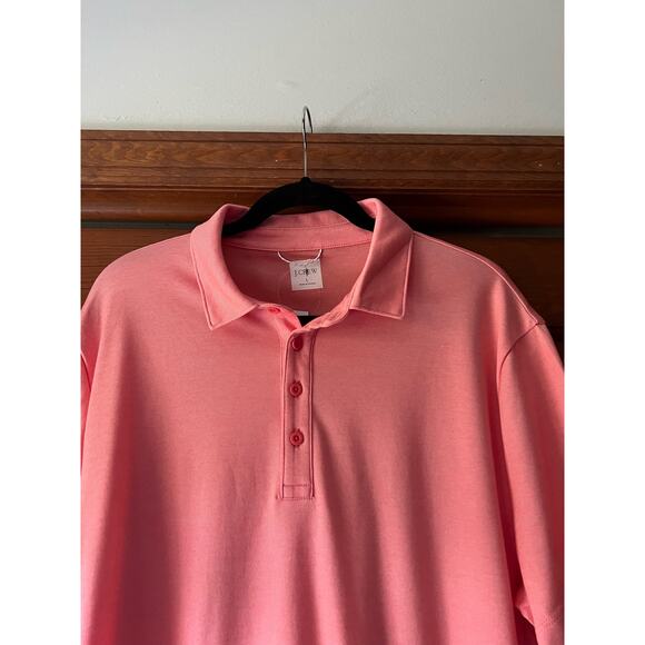 NWT J. Crew Men's Performance Polo Shirt With COOLMAX Grapefruit Pink Size L - Picture 3 of 12
